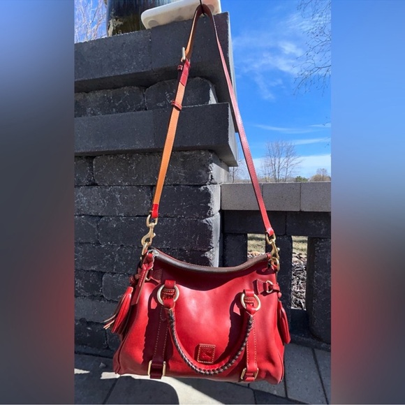 Dooney & Bourke Red Florentine Leather Satchel EUC - Picture 7 of 7